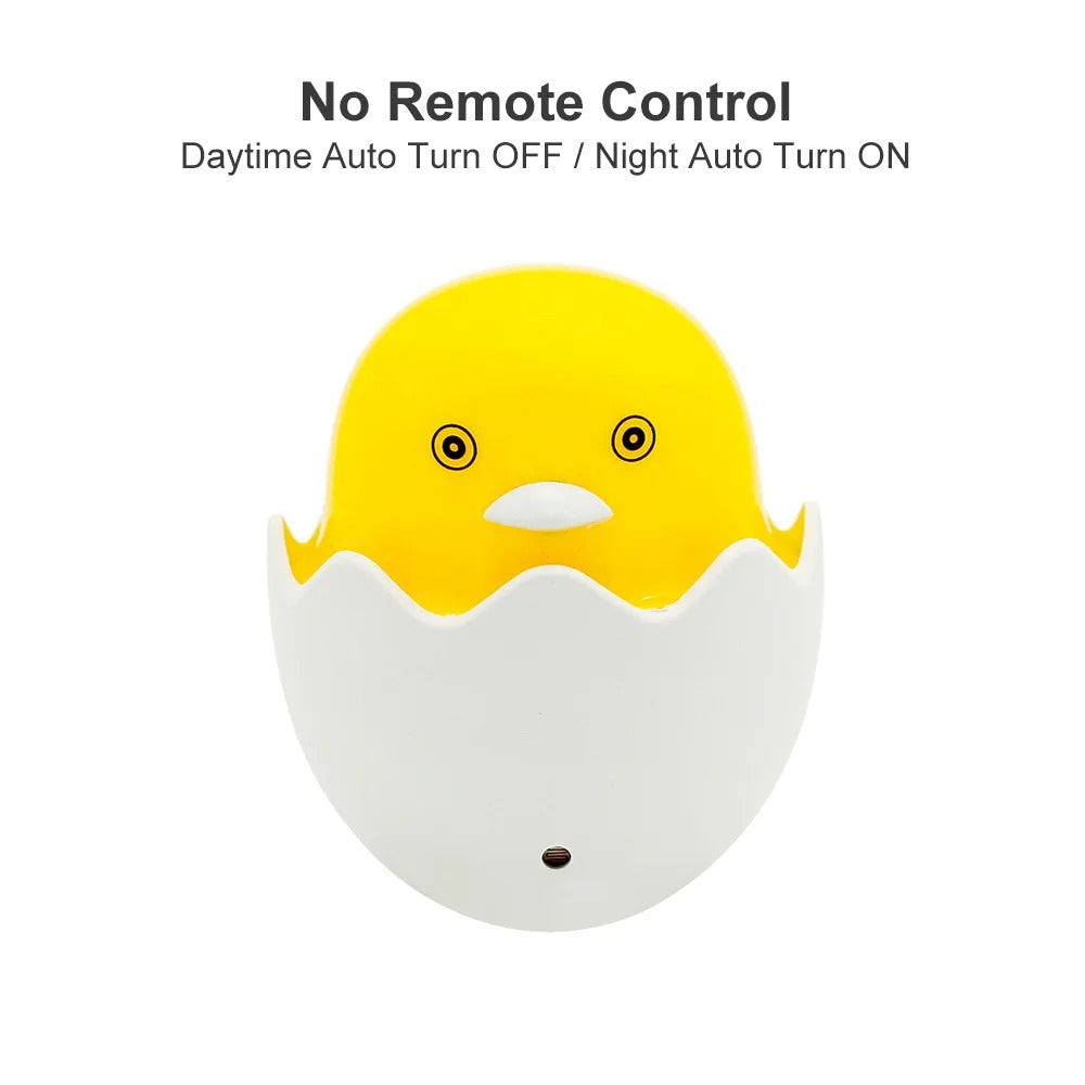 Timing Remote Control Wall Socket LED Night Light 110V 220V EU Plug Lovely Cartoon Yellow Duck Light Sensor LED Night Lamp