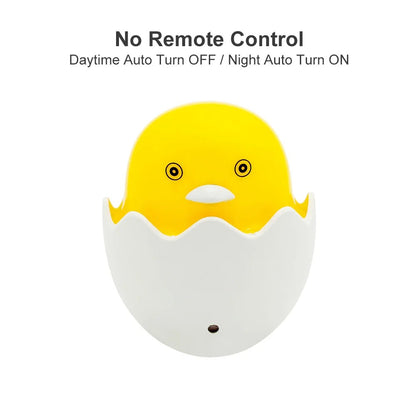 Timing Remote Control Wall Socket LED Night Light 110V 220V EU Plug Lovely Cartoon Yellow Duck Light Sensor LED Night Lamp