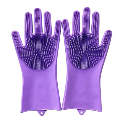 1 Pair Multi Purpose Long Magic silicone rubber gloves Waterproof scrub glove silicone dish washing gloves kitchen