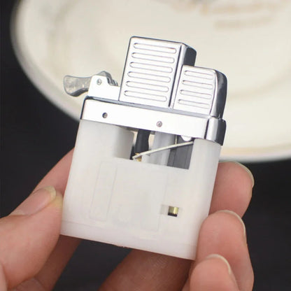 Retro Turbo Jet Compact Butane Gas Windproof Lighter Torch Metal Cigarette Lighters 1300 C Gasoline Blue Flame Vintage Gas Lighter