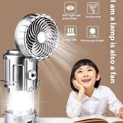 3IN1 Solar Portable Camping Lanterns Electric Fan 1500mAh LED Solar Power Hanging Tent Rechargeable Outdoor Emergency Lamp with Fan