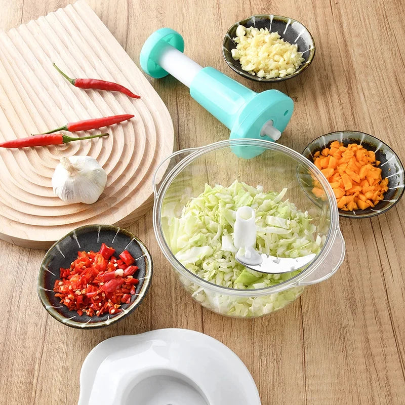2 Liter Large manual press type vegetable cutter household multi-functional cooking machine mincing machine