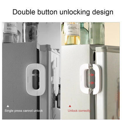 Child Safety Refrigerator Lock, Heavy Duty Cabinet Lock, One-Way Anti-Pinch Door Lock