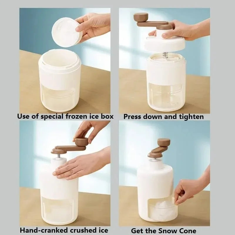 Shaved Ice Machine Mini Ice Crusher Hand Operated Shaved Ice Milkshake Maker Household Portable Small Hail Machine Kitchen Tool