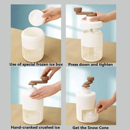Shaved Ice Machine Mini Ice Crusher Hand Operated Shaved Ice Milkshake Maker Household Portable Small Hail Machine Kitchen Tool