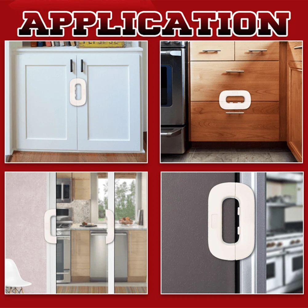 Child Safety Refrigerator Lock, Heavy Duty Cabinet Lock, One-Way Anti-Pinch Door Lock