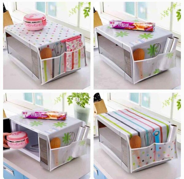 Microwave Oven Cover With Storage Pockets