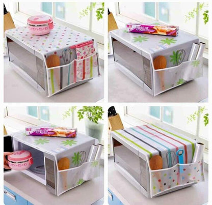Microwave Oven Cover With Storage Pockets