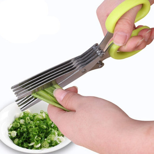 Multipurpose 5 Layers Stainless Steel Blades Vegetables Cutting Scissors