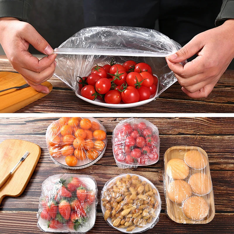 100Pcs Disposable Cling Film Cover Elastic Food Storage Covers