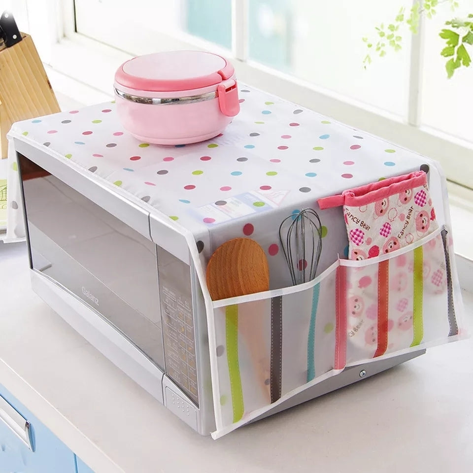 Microwave Oven Cover With Storage Pockets