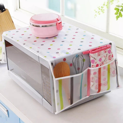 Microwave Oven Cover With Storage Pockets