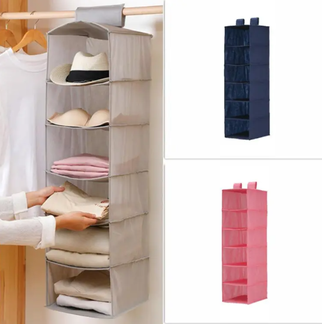 5 Shelf Hanging Closet Organizer Space Saver