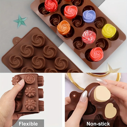Silicone Chocolate Mold Non-Stick Candy Jelly & Cookie