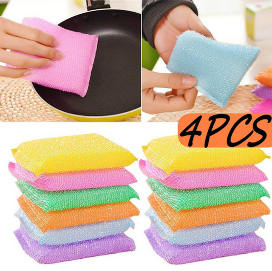 4pcs Double Sided Scouring Pad