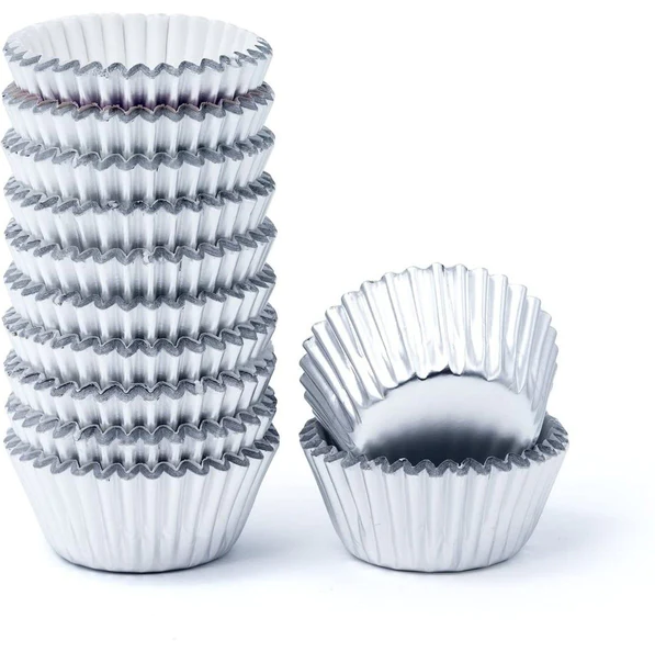 162Pcs/Lot Silver Aluminium Foil Cup Cake Disposable