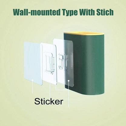 Silicone Toilet Brush With Wall Mounting Sticker ABS Plastic